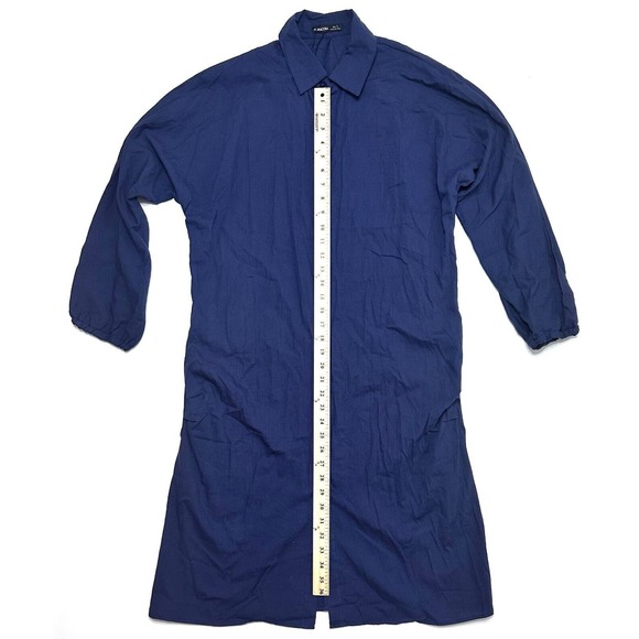 Noracora Women's Shirt Dress NEW Button Up Blue Maxi 3/4 Sleeve Size LARGE - Picture 5 of 7